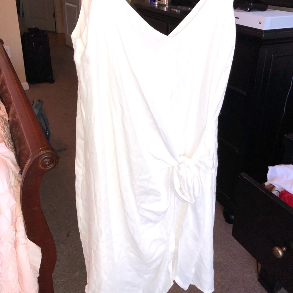 White front tie dress